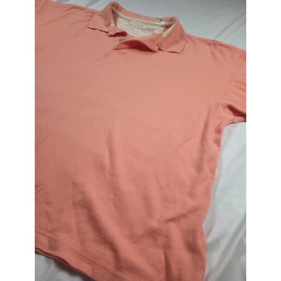 Smith & Watkins Sz L Men Orange Textured  Polo Shirt - Picture 3 of 12